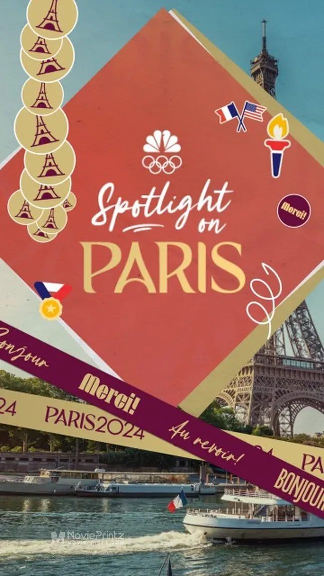 2024 Olympics Spotlight on Paris Poster