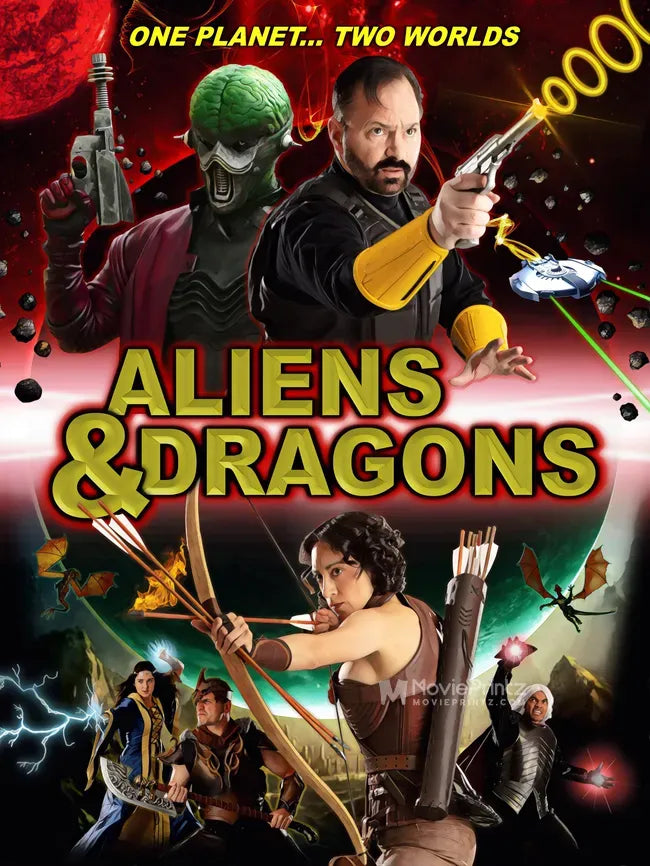 Aliens and Dragons Poster