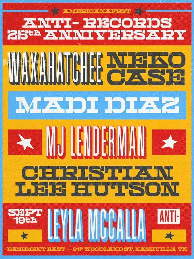 Americanafest: Anti-Records 25th Anniversary Showcase Poster