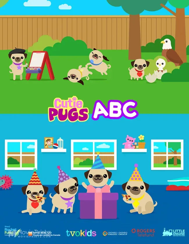 Cutie Pugs ABC Poster