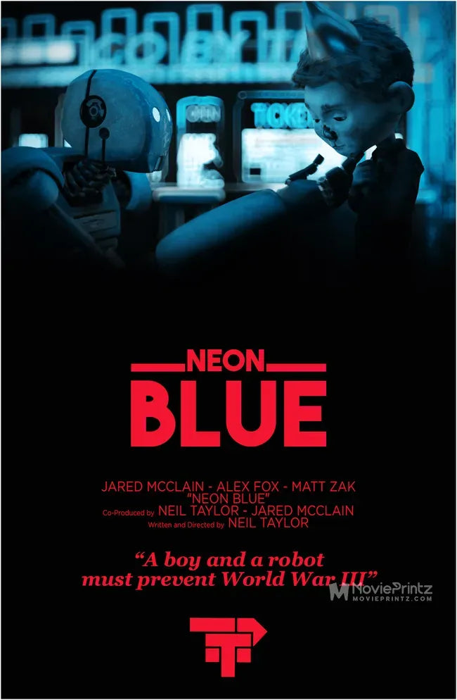 Neon Blue Poster