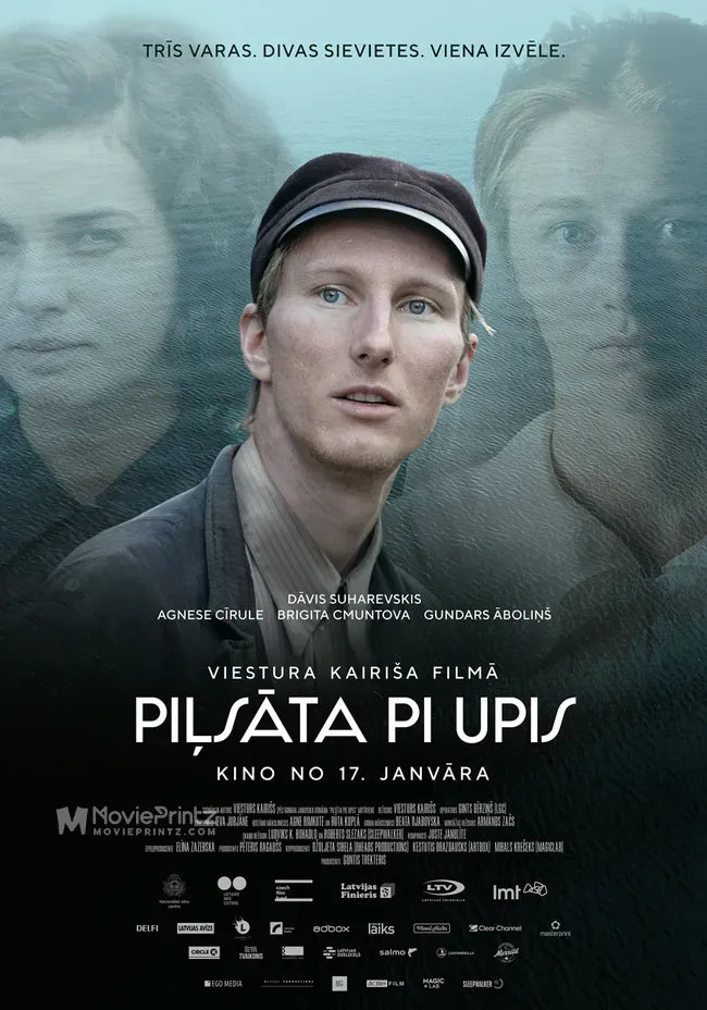 Pilseta pie upes Poster