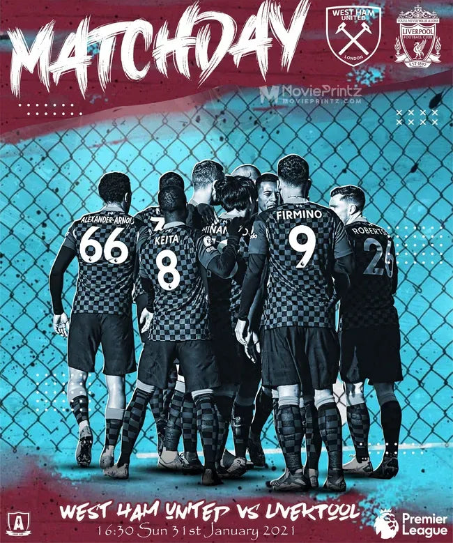 West Ham United vs Liverpool Poster