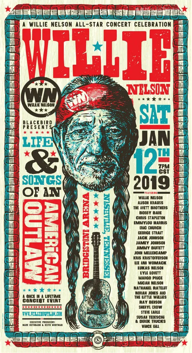 Willie Nelson American Outlaw Poster